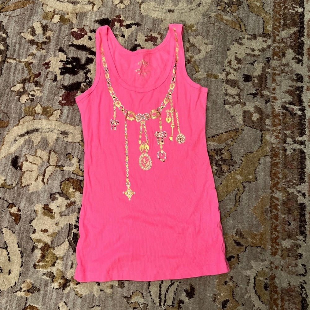 Victoria's Secret Hot Pink Embellished Tank Top